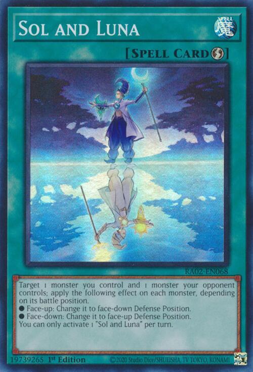 Sol and Luna RA02-EN068 card from 25th Anniversary Rarity Collection II