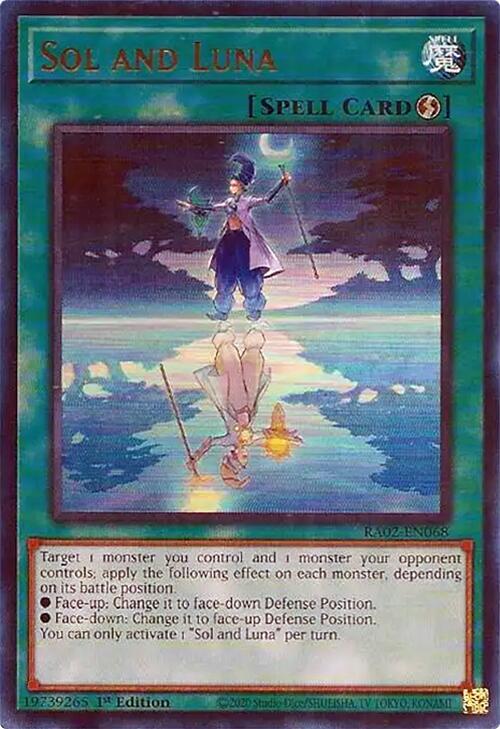 Sol and Luna (UR) RA02-EN068 card from 25th Anniversary Rarity Collection II