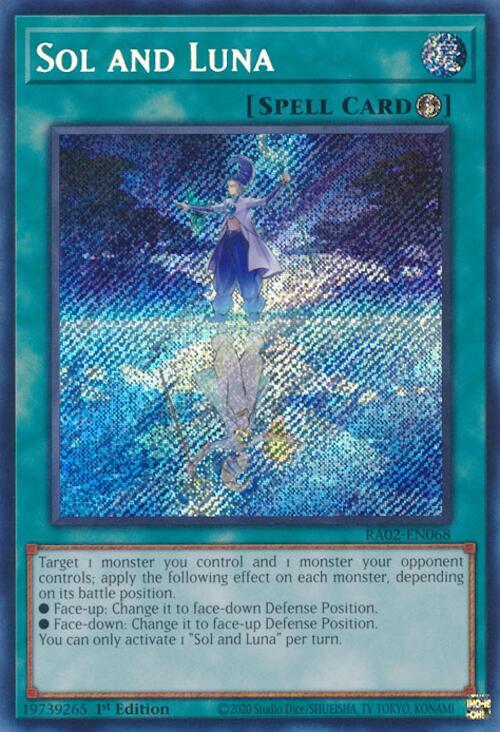 Sol and Luna (Secret Rare) RA02-EN068 card from 25th Anniversary Rarity Collection II