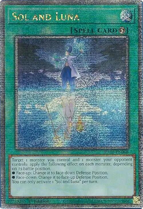 Sol and Luna (Quarter Century Secret Rare) RA02-EN068 card from 25th Anniversary Rarity Collection II