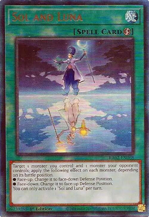 Sol and Luna (PUR) RA02-EN068 card from 25th Anniversary Rarity Collection II