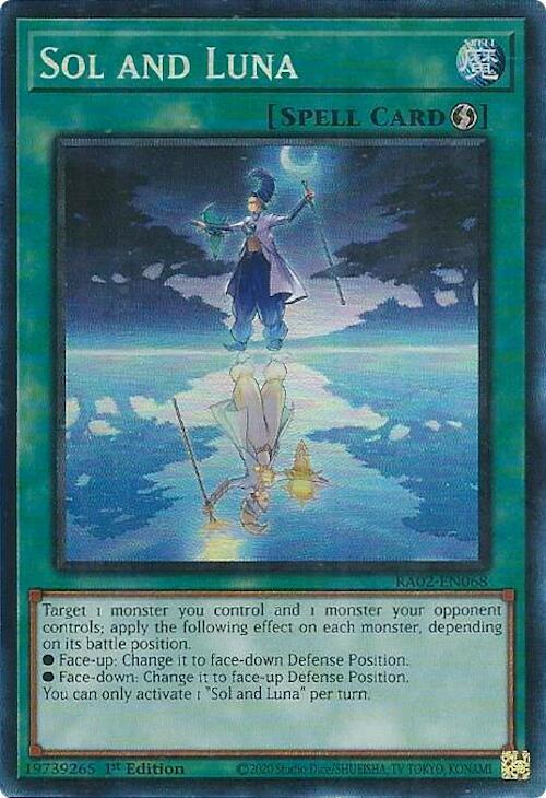 Sol and Luna (PCR) RA02-EN068 card from 25th Anniversary Rarity Collection II