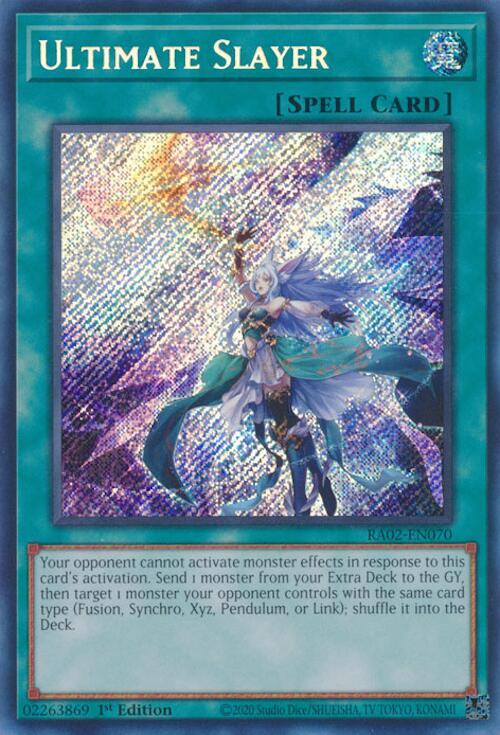 Ultimate Slayer (Secret Rare) RA02-EN070 card from 25th Anniversary Rarity Collection II
