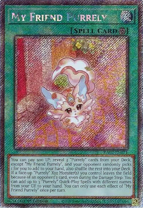 My Friend Purrely (Platinum Secret Rare) RA02-EN071 card from 25th Anniversary Rarity Collection II