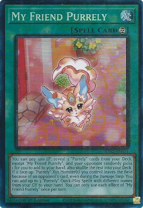 My Friend Purrely (PCR) RA02-EN071 card from 25th Anniversary Rarity Collection II