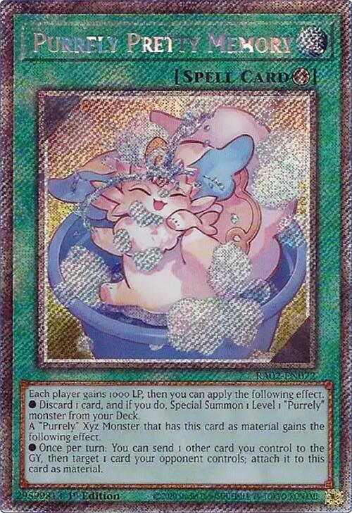Purrely Pretty Memory (Platinum Secret Rare) RA02-EN072 card from 25th Anniversary Rarity Collection II