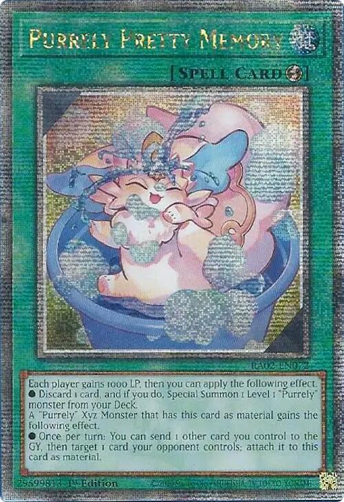 Purrely Pretty Memory (Quarter Century Secret Rare) RA02-EN072 card from 25th Anniversary Rarity Collection II
