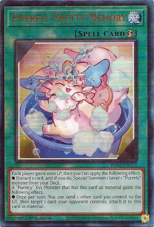 Purrely Pretty Memory (PUR) RA02-EN072 card from 25th Anniversary Rarity Collection II