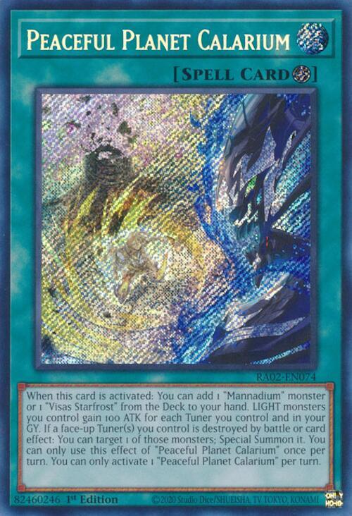 Peaceful Planet Calarium (Secret Rare) RA02-EN074 card from 25th Anniversary Rarity Collection II