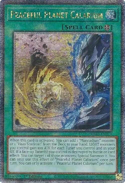 Peaceful Planet Calarium (Quarter Century Secret Rare) RA02-EN074 card from 25th Anniversary Rarity Collection II