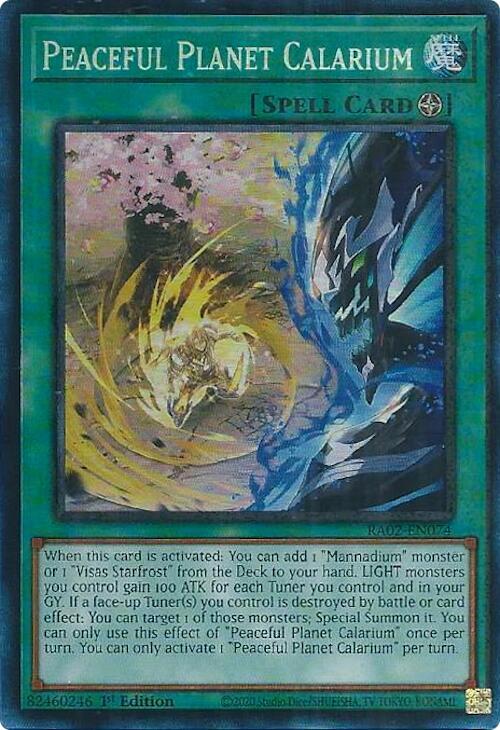 Peaceful Planet Calarium (PCR) RA02-EN074 card from 25th Anniversary Rarity Collection II