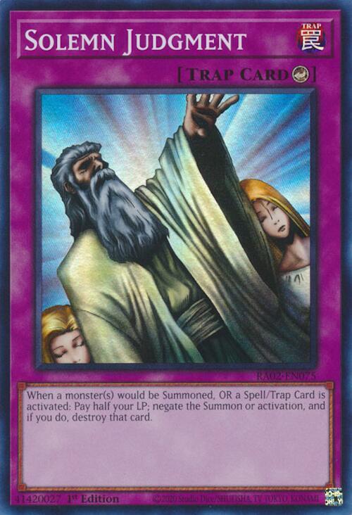 Solemn Judgment RA02-EN075 card from 25th Anniversary Rarity Collection II