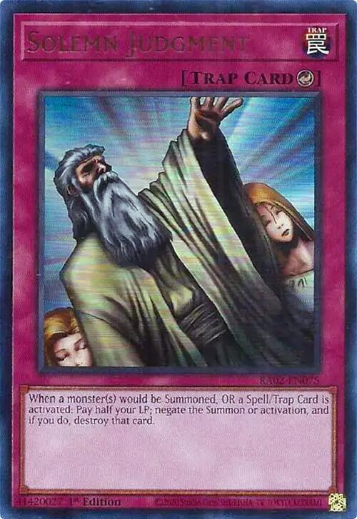 Solemn Judgment (UR) RA02-EN075 card from 25th Anniversary Rarity Collection II
