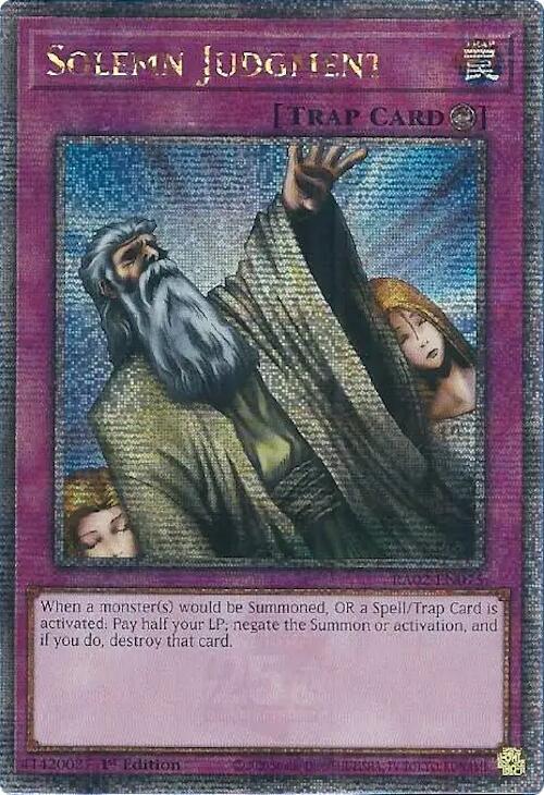 Solemn Judgment (Quarter Century Secret Rare) RA02-EN075 card from 25th Anniversary Rarity Collection II