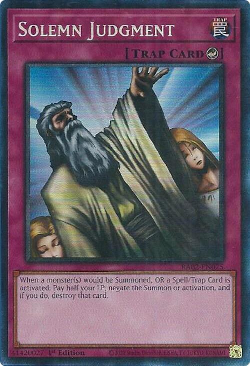 Solemn Judgment (PCR) RA02-EN075 card from 25th Anniversary Rarity Collection II