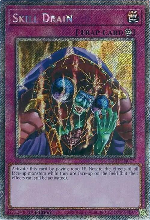 Skill Drain (Platinum Secret Rare) RA02-EN077 card from 25th Anniversary Rarity Collection II