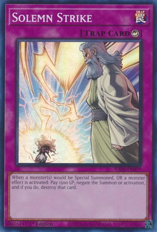 Solemn Strike RA02-EN079 card from 25th Anniversary Rarity Collection II