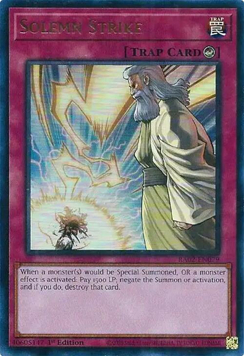 Solemn Strike (UR) RA02-EN079 card from 25th Anniversary Rarity Collection II