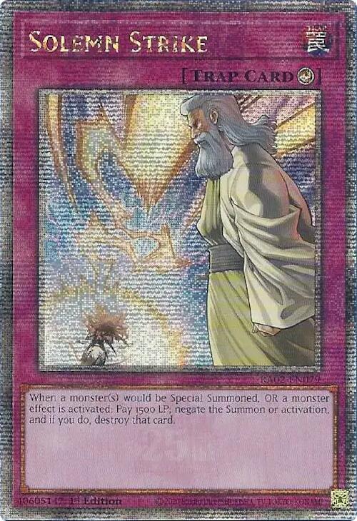 Solemn Strike (Quarter Century Secret Rare) RA02-EN079 card from 25th Anniversary Rarity Collection II