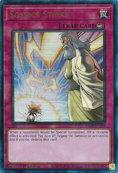 Solemn Strike (PUR) RA02-EN079 card from 25th Anniversary Rarity Collection II