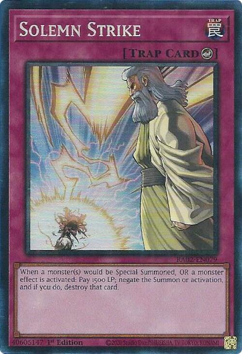 Solemn Strike (PCR) RA02-EN079 card from 25th Anniversary Rarity Collection II