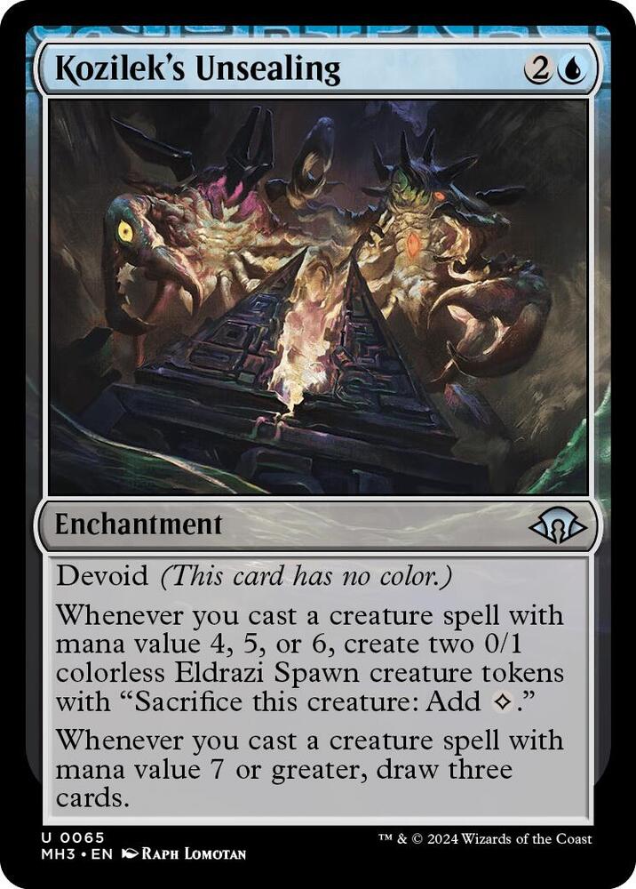 Kozilek's Unsealing 65 card from Modern Horizons 3