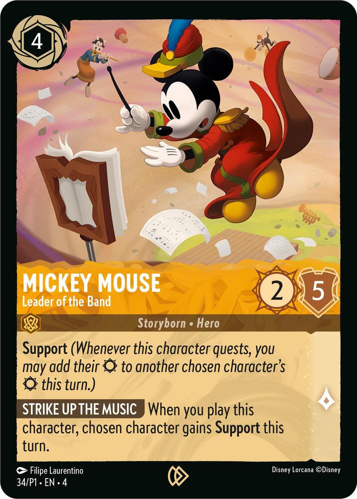 Mickey Mouse - Leader of the Band 34 card from Disney Lorcana Promo Cards