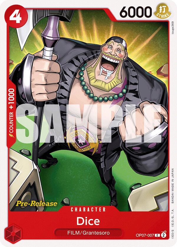 Dice OP07-007 card from 500 Years in the Future Pre-Release Cards
