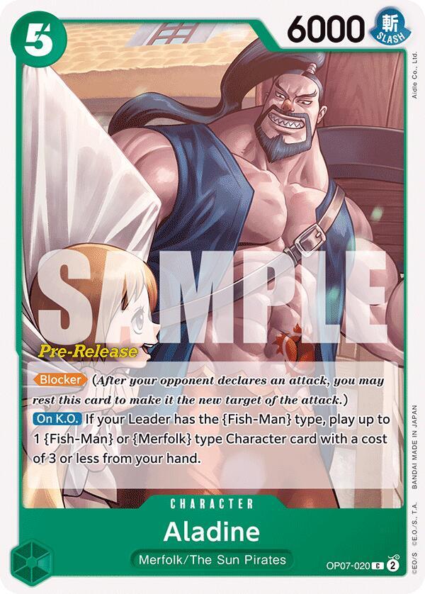 Aladine OP07-020 card from 500 Years in the Future Pre-Release Cards
