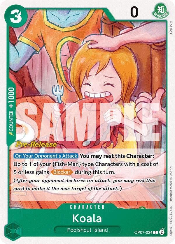 Koala OP07-024 card from 500 Years in the Future Pre-Release Cards