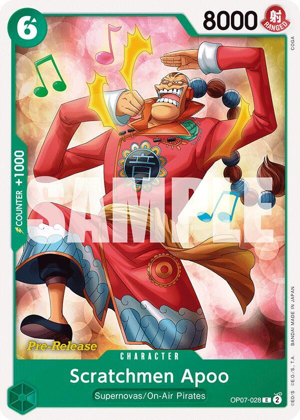 Scratchmen Apoo OP07-028 card from 500 Years in the Future Pre-Release Cards