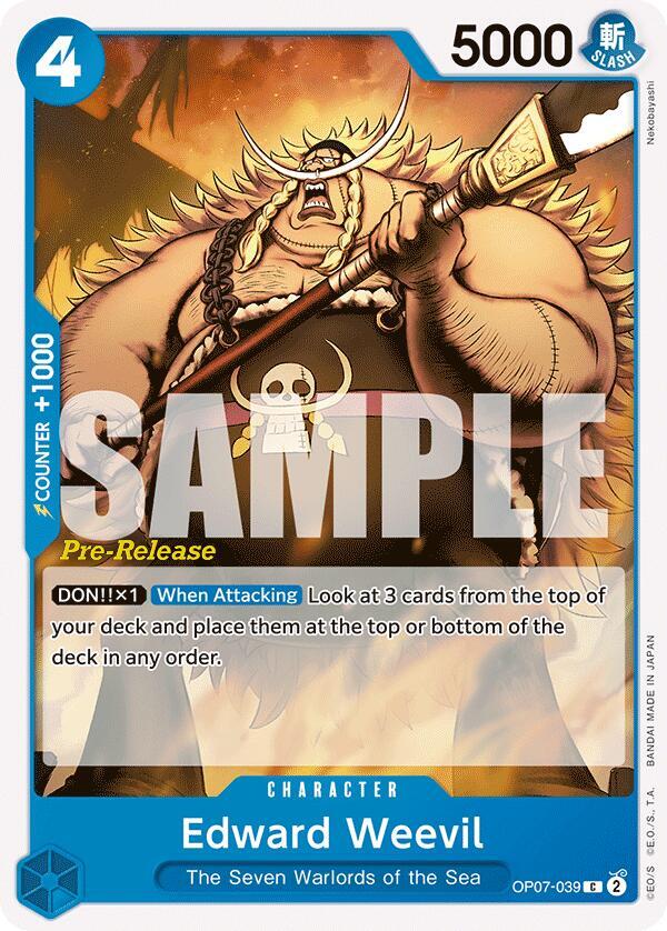 Edward Weevil OP07-039 card from 500 Years in the Future Pre-Release Cards