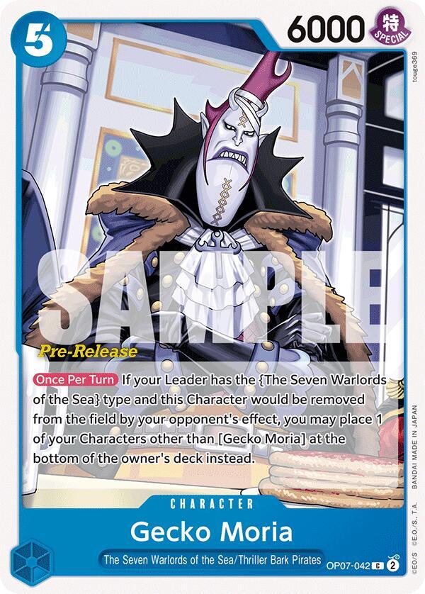 Gecko Moria OP07-042 card from 500 Years in the Future Pre-Release Cards