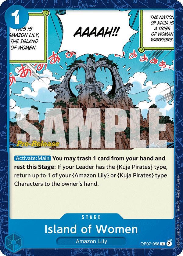 Island of Women OP07-058 card from 500 Years in the Future Pre-Release Cards