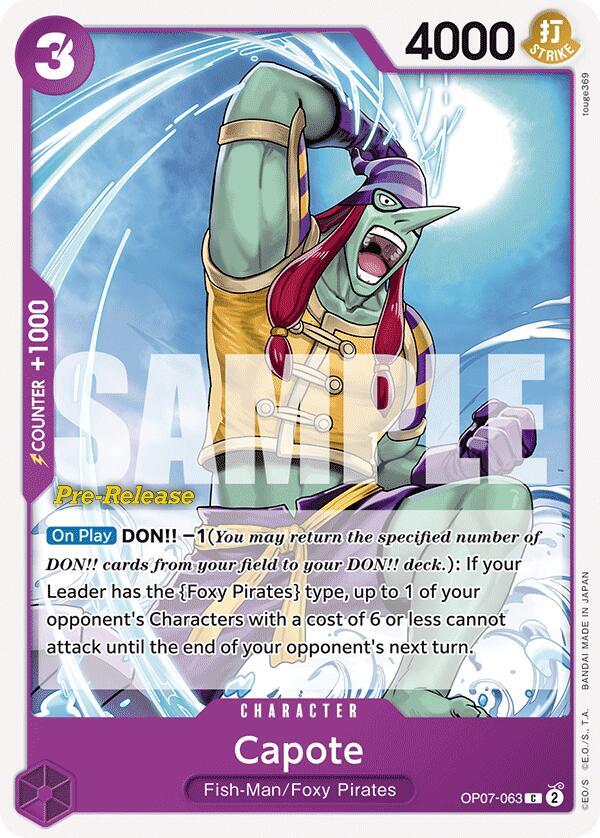 Capote OP07-063 card from 500 Years in the Future Pre-Release Cards