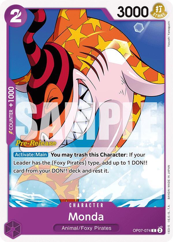 Monda OP07-074 card from 500 Years in the Future Pre-Release Cards