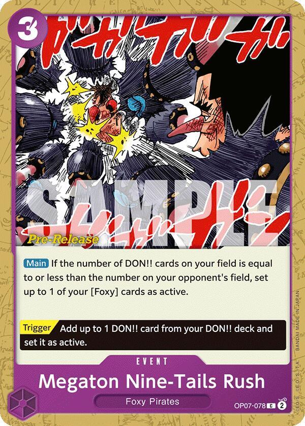 Megaton Nine-Tails Rush OP07-078 card from 500 Years in the Future Pre-Release Cards