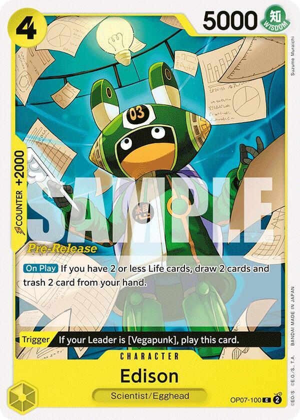 Edison OP07-100 card from 500 Years in the Future Pre-Release Cards