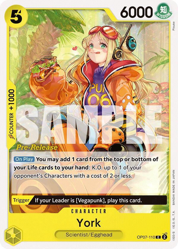 York OP07-110 card from 500 Years in the Future Pre-Release Cards