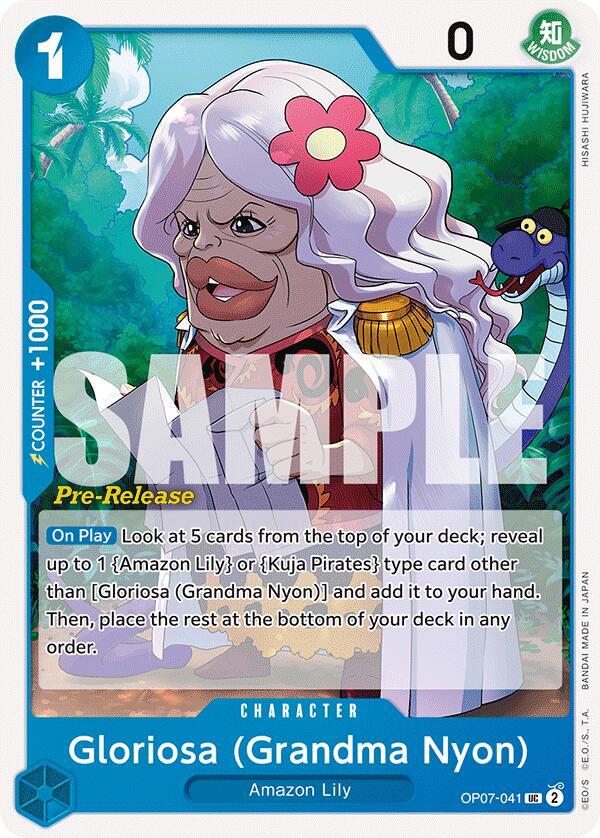 Gloriosa (Grandma Nyon) OP07-041 card from 500 Years in the Future Pre-Release Cards
