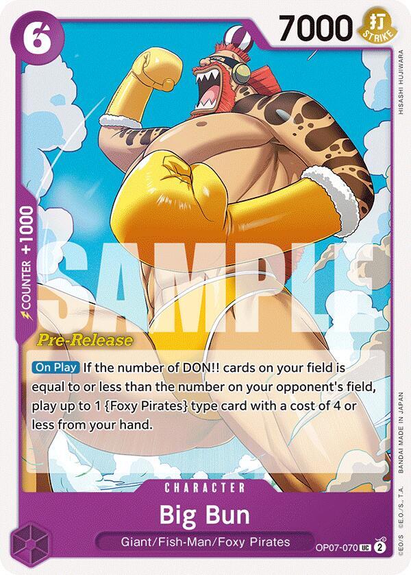 Big Bun OP07-070 card from 500 Years in the Future Pre-Release Cards