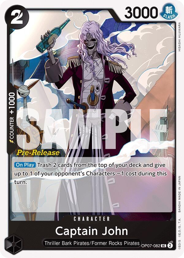 Captain John OP07-082 card from 500 Years in the Future Pre-Release Cards