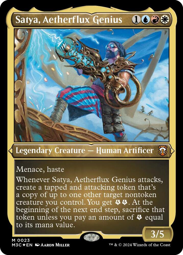 Satya, Aetherflux Genius (Foil Etched) 23 card from Commander: Modern Horizons 3