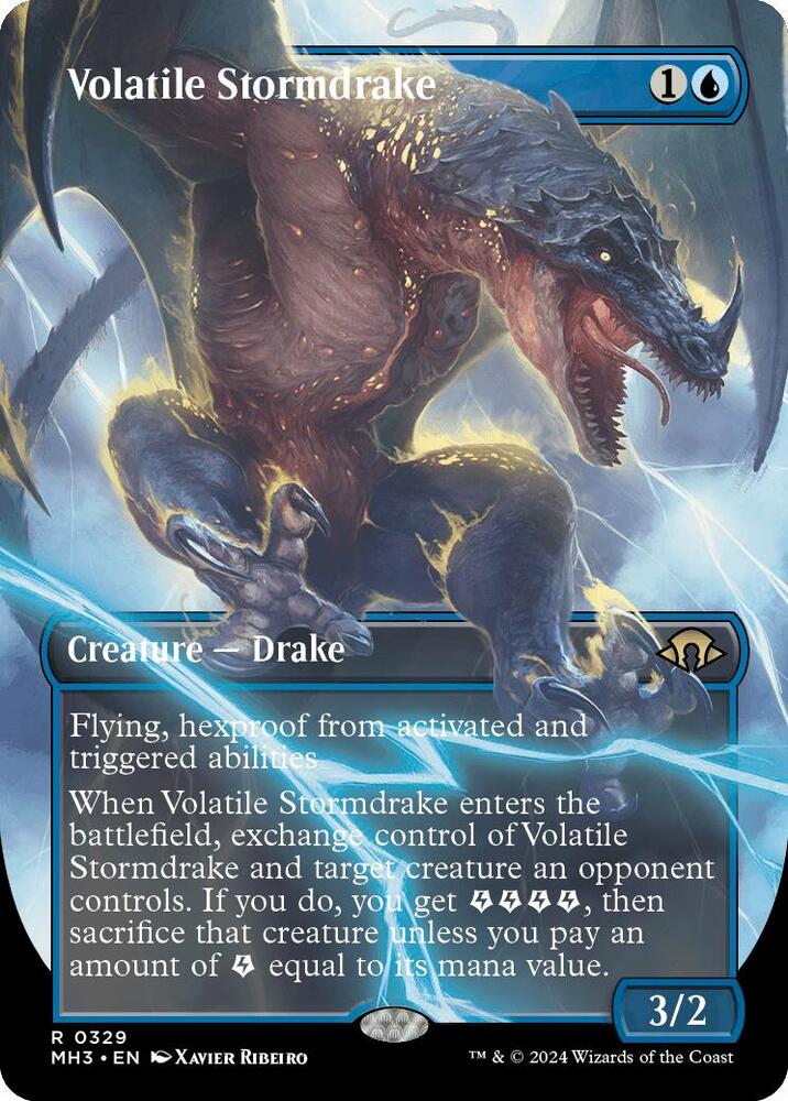 Volatile Stormdrake (Borderless) 329 card from Modern Horizons 3