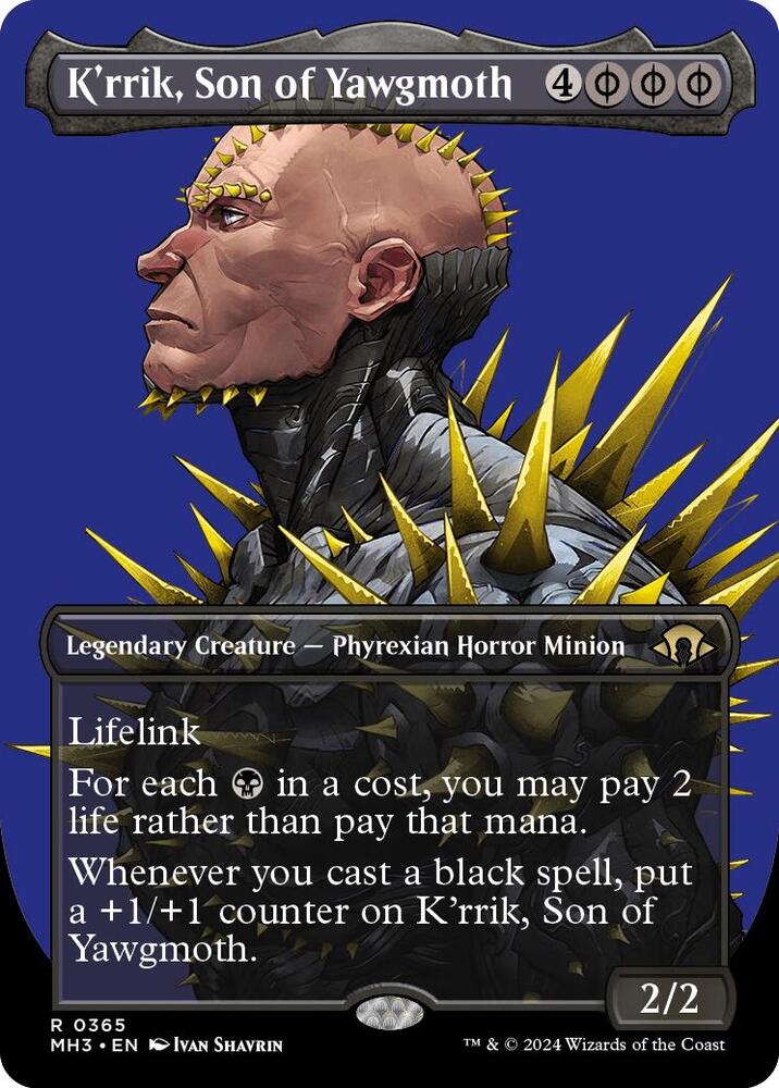 K'rrik, Son of Yawgmoth (Borderless) 365 card from Modern Horizons 3