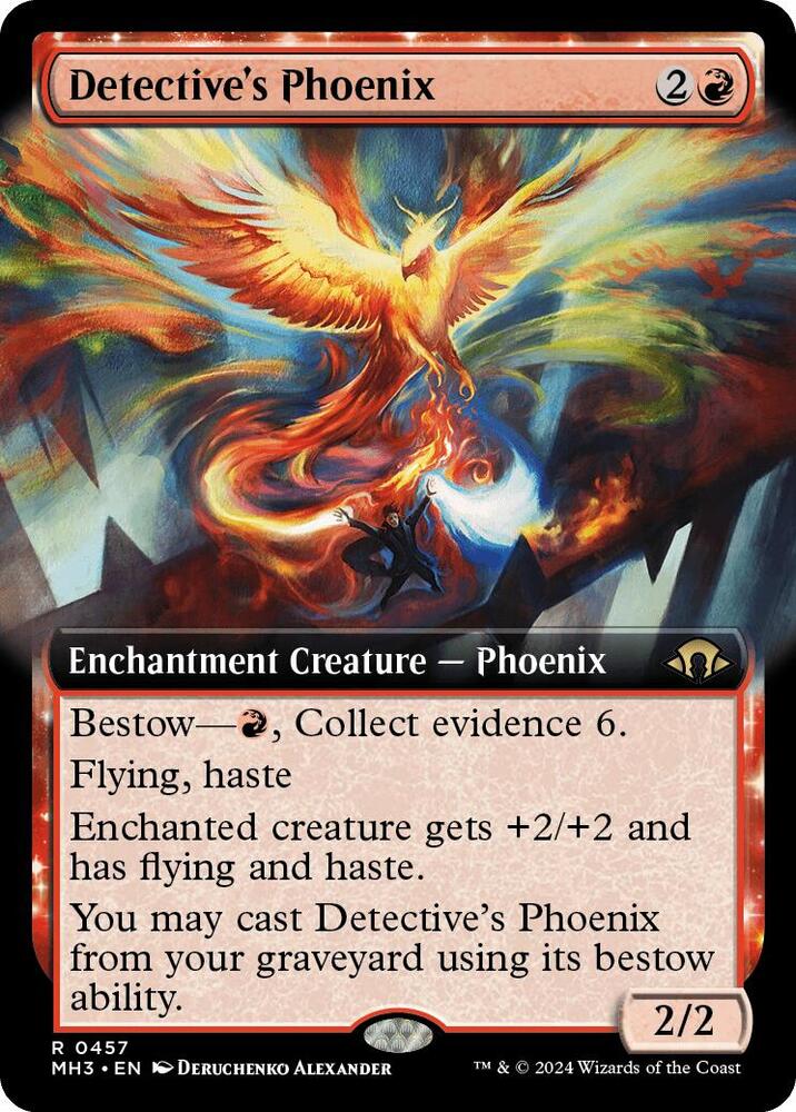 Detective's Phoenix (Extended Art) 457 card from Modern Horizons 3