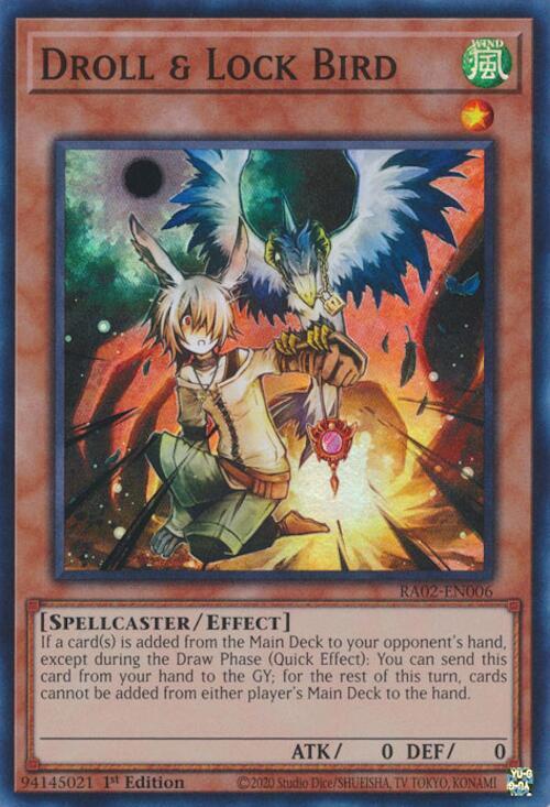 Droll & Lock Bird RA02-EN006 card from 25th Anniversary Rarity Collection II