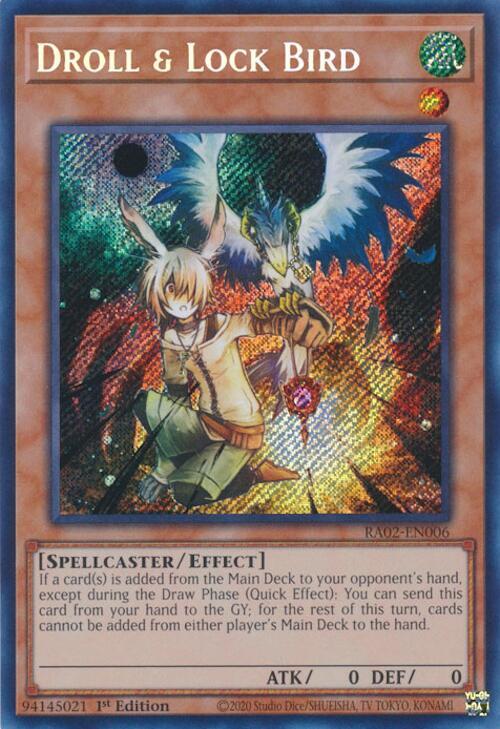 Droll & Lock Bird (Secret Rare) RA02-EN006 card from 25th Anniversary Rarity Collection II