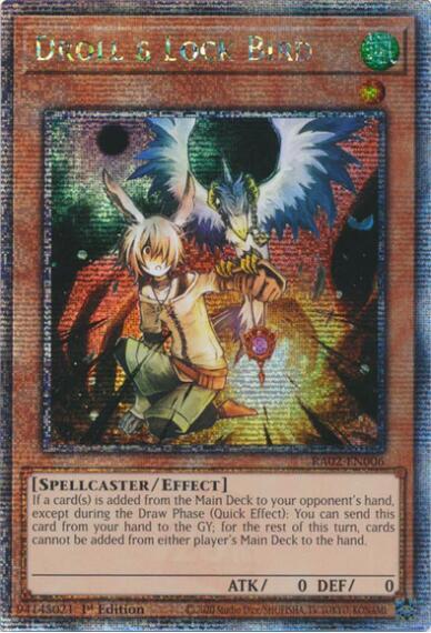 Droll & Lock Bird (Quarter Century Secret Rare) RA02-EN006 card from 25th Anniversary Rarity Collection II