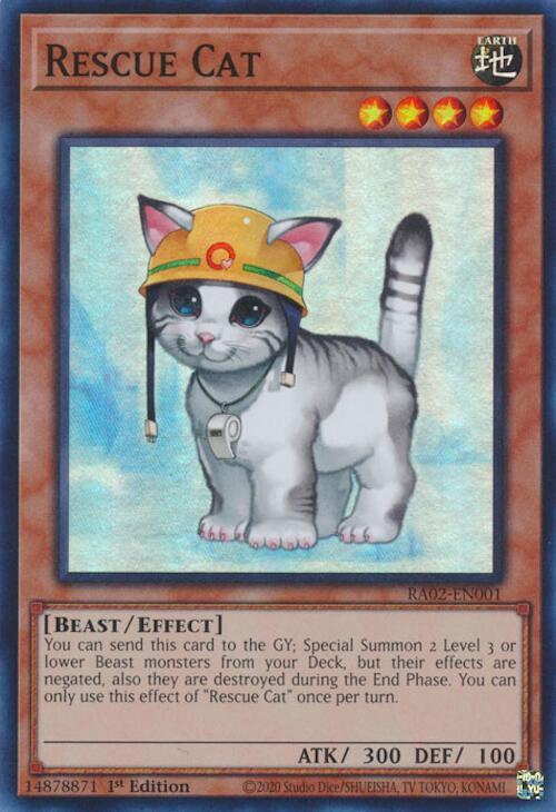 Rescue Cat RA02-EN001 card from 25th Anniversary Rarity Collection II